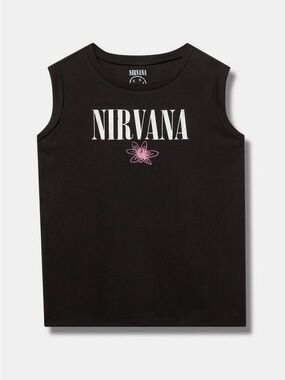 Nirvana Cotton Roll Sleeve Embroidered Tank size 2x